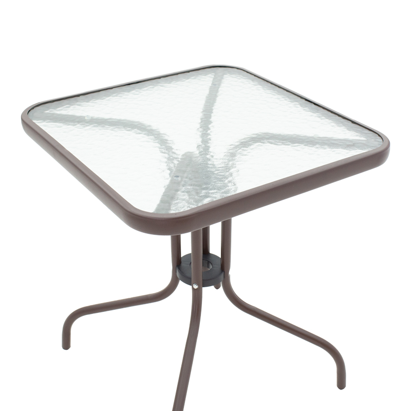 Obbi-Watson pakoworld dining table set of 3 brown metal-pe rattan60x60x70cm
