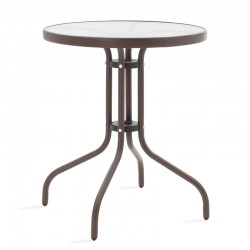 Obbi-Watson pakoworld dining table set of 3 brown metal-pe 60x60x70cm