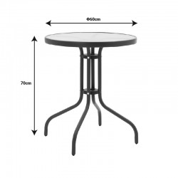 Obbi-Watson pakoworld dining table set of 3 brown metal-pe 60x60x70cm