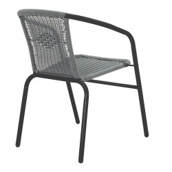 Obbi pakoworld armchair in black metal-pe gray color 54x56x73cm