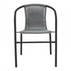 Obbi pakoworld armchair in black metal-pe gray color 54x56x73cm