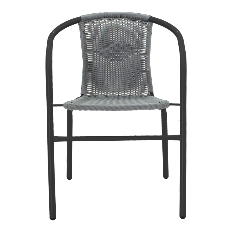 Obbi pakoworld armchair in black metal-pe gray color 54x56x73cm