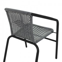 Obbi pakoworld armchair in black metal-pe gray color 54x56x73cm