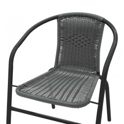 Obbi pakoworld armchair in black metal-pe gray color 54x56x73cm