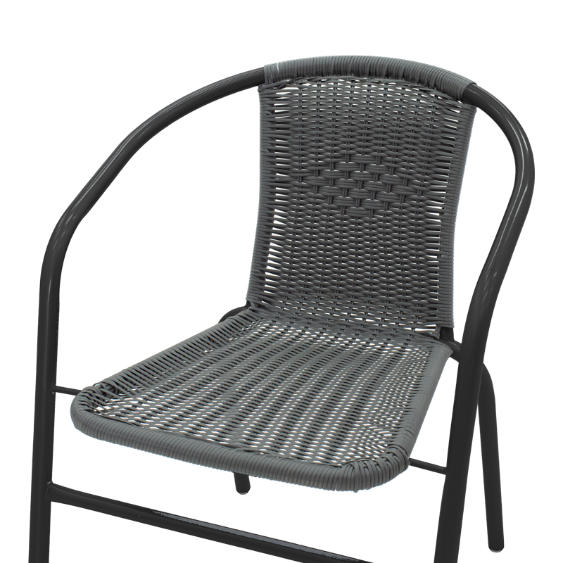 Obbi pakoworld armchair in black metal-pe gray color 54x56x73cm