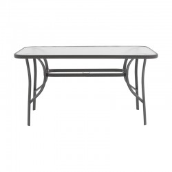 Table Ensure pakoworld metal dark grey-glass 120x70x70cm