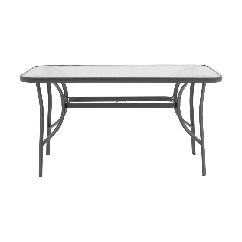 Table Ensure pakoworld metal dark grey-glass 120x70x70cm