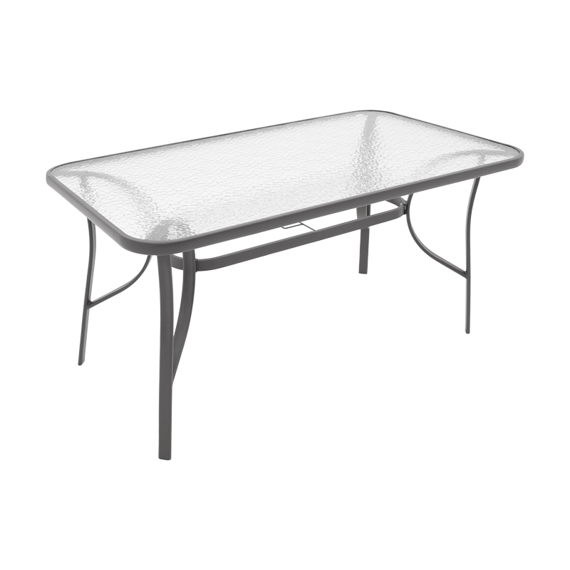 Table Ensure pakoworld metal dark grey-glass 120x70x70cm