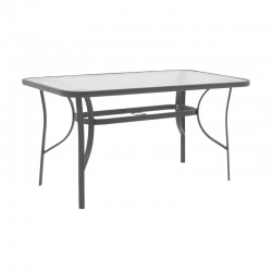 Table Ensure pakoworld metal dark grey-glass 120x70x70cm