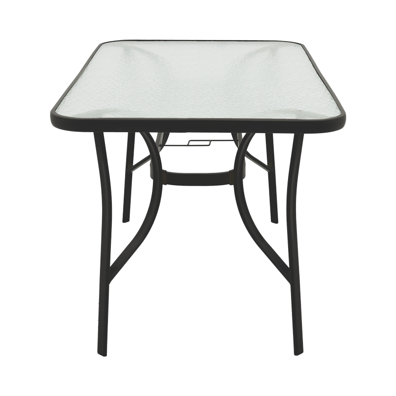 Ensure pakoworld table metal black-glass 140x80x70cm