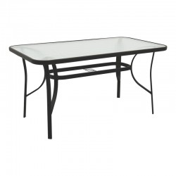 Ensure pakoworld table metal black-glass 140x80x70cm