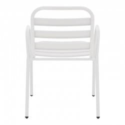 Armchair Sussie pakoworld stack white metal with aluminium slats 45x62x76cm