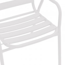 Armchair Sussie pakoworld stack white metal with aluminium slats 45x62x76cm