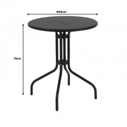 Table Vergo pakoworld white metal D60x70cm