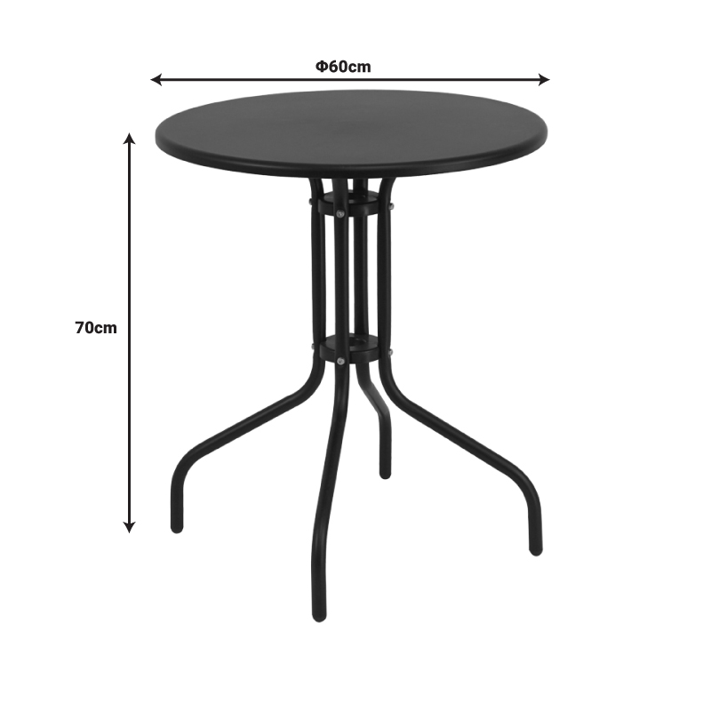 Table Vergo pakoworld white metal D60x70cm