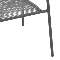 Lindaria pakoworld stackable metal-pe rattan armchair in dark grey color 54x63x74cm