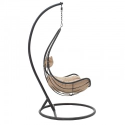 Naama pakoworld garden swing hanging metal-pe gray-cushion beige