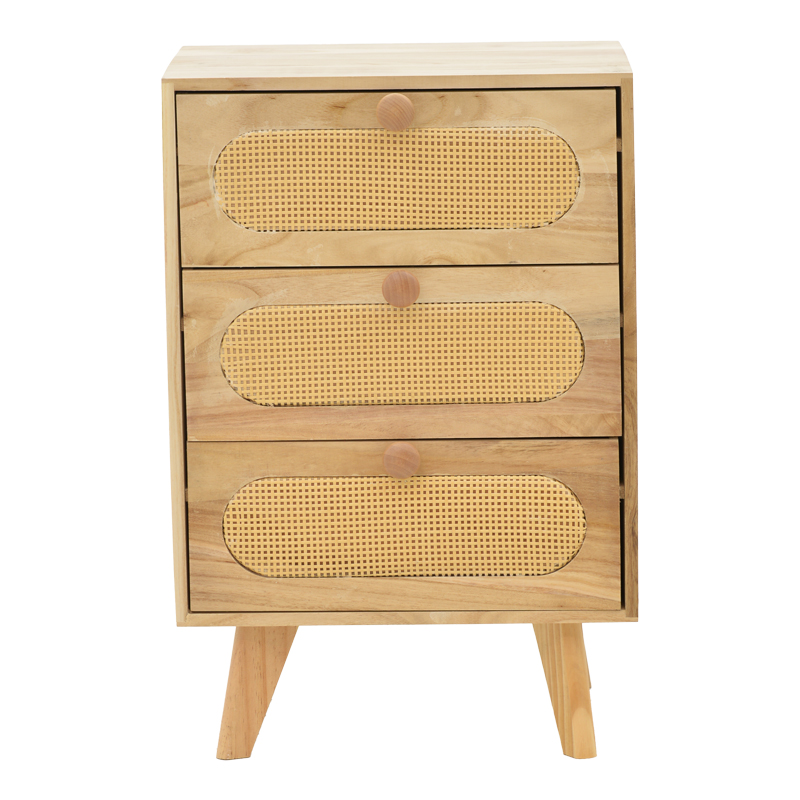 Bedside table Finian pakoworld wood in a natural shade 40x35x59.5cm
