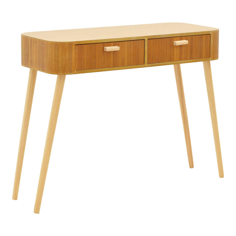 Evander pakoworld wood console in natural shade 100x40x80cm