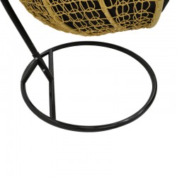 Zafer swing pakoworld hanging pp in natural color and black metal 106x103x200cm