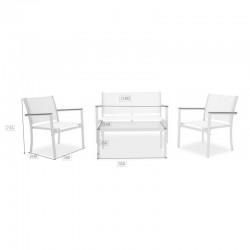 Garden lounge set 4pcs Jacie pakoworld metal-textilene white