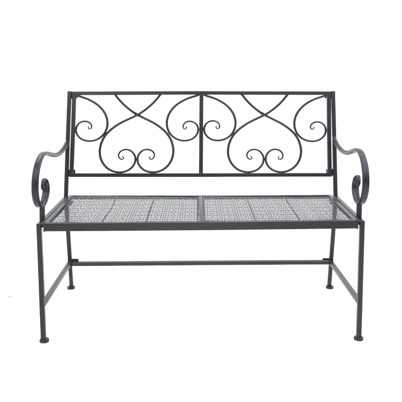 Cazpo pakoworld metal bench in black shade 114x45x90cm