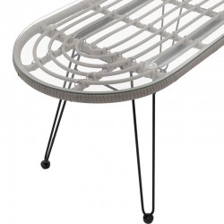 Naoki pakoworld table metal black-pe grey-glass 100x45x46cm