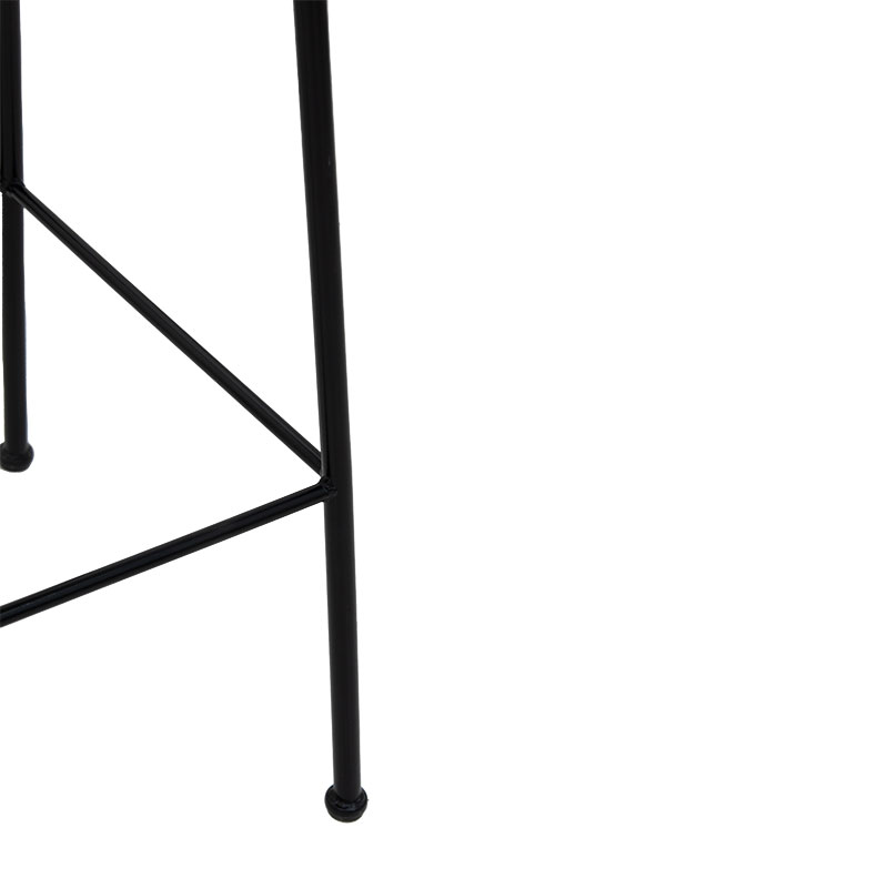 Bar stool Naoki pakoworld pe rattan natural-leg black 45x56x108cm