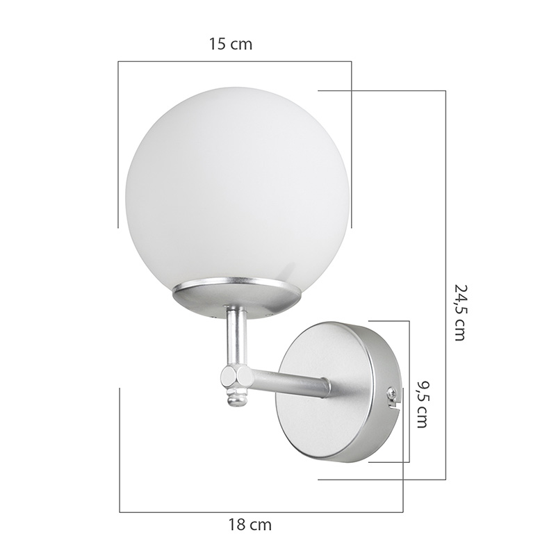 Wall lamp-sconce Inclusive pakoworld E27 white 15x18x24.5cm