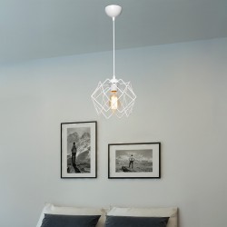 Single-light E27 ceiling lamp Teeby pakoworld metal in white shade Φ22x17cm