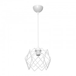 Single-light E27 ceiling lamp Teeby pakoworld metal in white shade Φ22x17cm