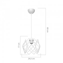 Single-light E27 ceiling lamp Teeby pakoworld metal in white shade Φ22x17cm