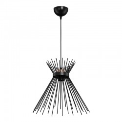 Single-light ceiling lamp Candle pakoworld E27 metal in black shade Φ20x33cm