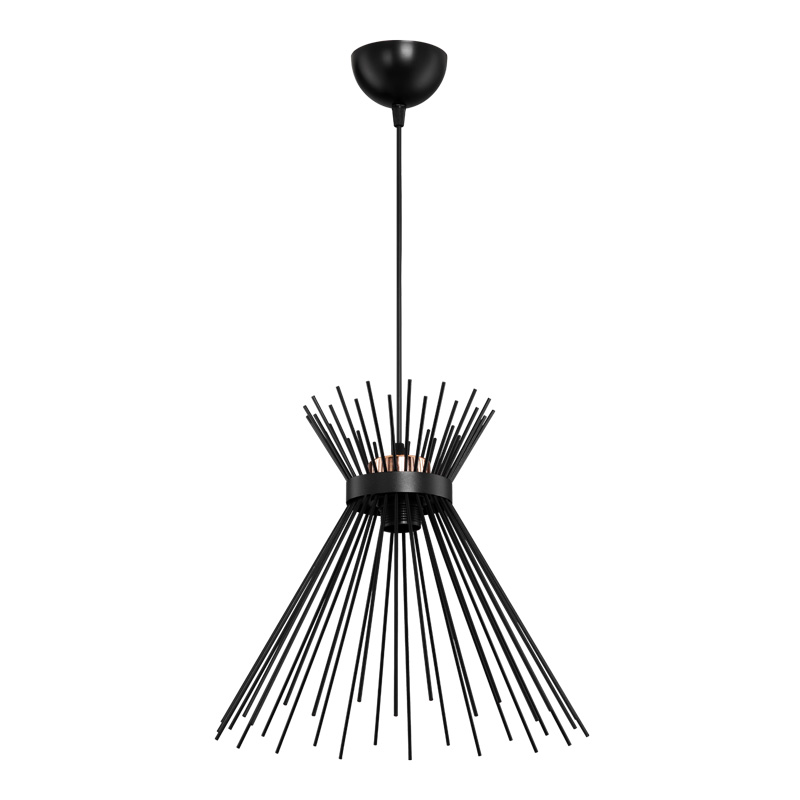 Single-light ceiling lamp Candle pakoworld E27 metal in black shade Φ20x33cm