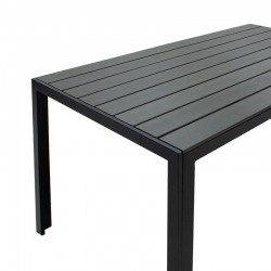 Τραπέζι Nares pakoworld αλουμίνιο μαύρο-polywood ανθρακί 140x80x72.5εκ