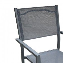 Πολυθρόνα κήπου Moly pakoworld αλουμίνιο ανθρακί  textilene ανθρακί 56.5x61x87.5