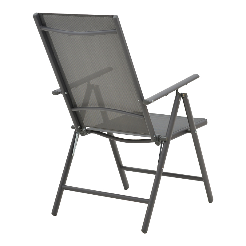 Candor pakoworld 5 seater armchair anthracite aluminum and gray textilene 65x56x106cm