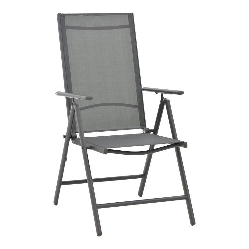 Candor pakoworld 5 seater armchair anthracite aluminum and gray textilene 65x56x106cm