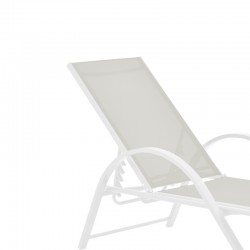 Deckchair with arms Attain pakoworld whote aluminium- off white textilene