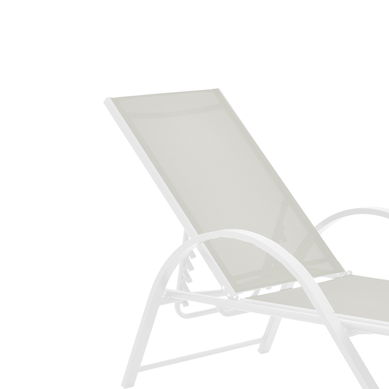Deckchair with arms Attain pakoworld whote aluminium- off white textilene
