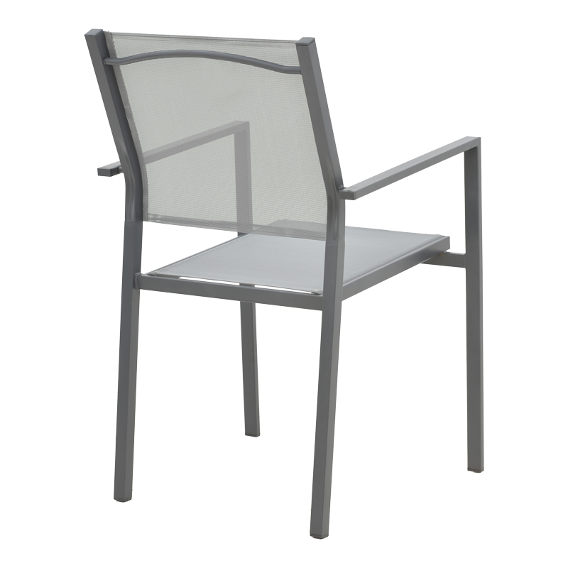 Armchair Confidence pakoworld anthracite metal and gray textilene 54x54x86cm