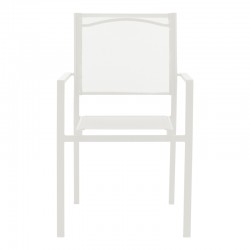 Armchair Confidence pakoworld white metal and white textilene 54x54x86cm