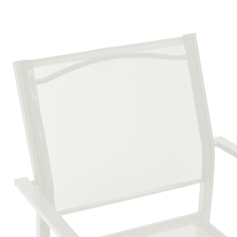 Armchair Confidence pakoworld white metal and white textilene 54x54x86cm