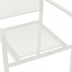 Armchair Confidence pakoworld white metal and white textilene 54x54x86cm