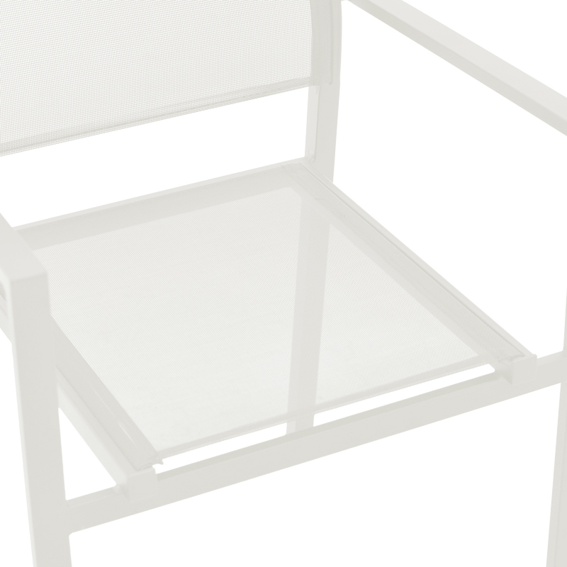 Armchair Confidence pakoworld white metal and white textilene 54x54x86cm