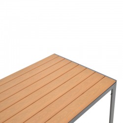 Τραπέζι Nares pakoworld αλουμίνιο ανθρακί-plywood φυσικό 140x80x72.5εκ