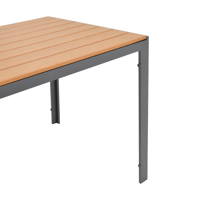 Nares table pakoworld aluminum anthracite-plywood natural 140x80x72.5cm