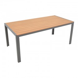 Τραπέζι Nares pakoworld αλουμίνιο ανθρακί-plywood φυσικό 180x90x72.5εκ