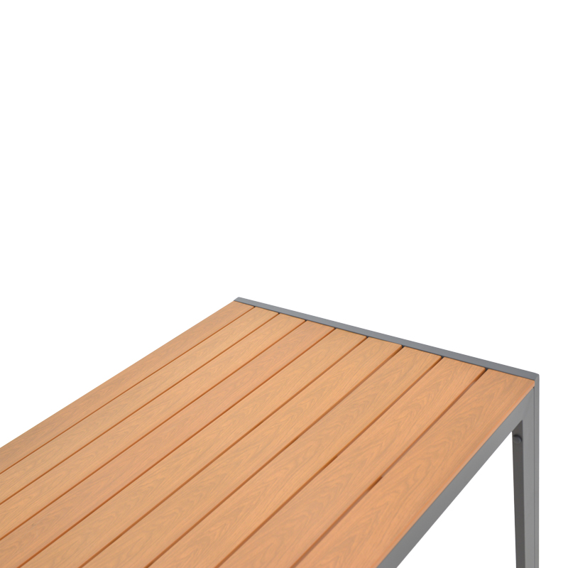Nares table pakoworld aluminum anthracite-plywood natural 180x90x72.5cm
