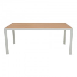 Nares table pakoworld aluminum white-plywood natural 180x90x72.5cm